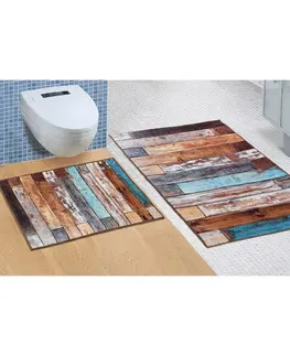 Koberce a koberečky Bellatex Koupelnová sada bez výkroje Dřevěná podlaha, 60 x 100 cm, 60 x 50 cm