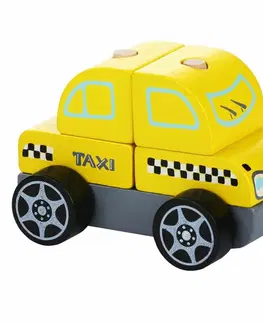 Hračky CUBIKA - 13159 Taxi vozidlo - dřevěná skládačka 5 dílů