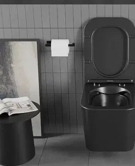 Kompletní WC sady Závěsný WC set MEXEN TEO 34,5 cm s prkénkem SLIM černý mat