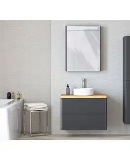 Koupelnový nábytek MEREO Siena, koupelnová skříňka s umyvadlem z litého mramoru 81 cm, antracit mat CN431M