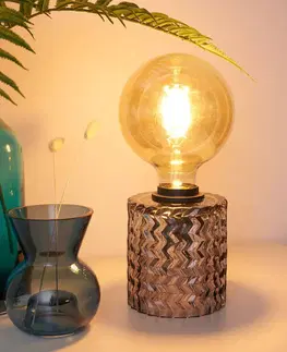 Stolní lampy Pauleen Pauleen Crystal Smoke stolní lampa sokl ze skla