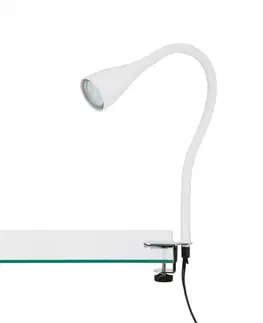 LED stolní lampy BRILONER Flexibilní svítidlo se svorkou 60 cm 1xGU10 3W 250lm bílé BRI 2762-016P