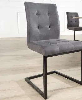 Luxusní jídelní židle Estila Moderní designová jídelní židle Oxford šedá