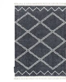 Koberce a koberečky Dywany Lusczow Kusový shaggy koberec BERBER ASILA šedý, velikost 200x290