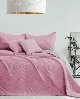 Přikrývky AmeliaHome Přehoz na postel Softa palepink - pearlsilver, 220 x 240 cm