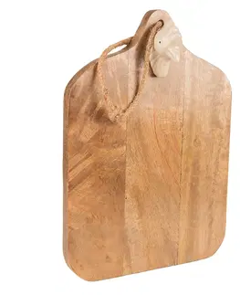 Prkénka a krájecí desky Hnědé dřevěné prkénko s ozdobou Chick Bei - 29*21*5 cm Clayre & Eef 6H2174S