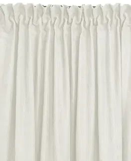 Záclony HOMEDE Závěs MILANA klasická transparentní dračí páska 5 cm s třásněmi 3 cm krémový, velikost 140x270