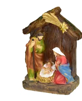 Vánoční dekorace Vánoční betlém s osvětlením, 11,5 x 14,5 x 6 cm, polyresin