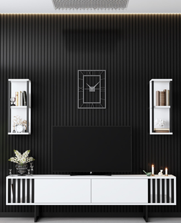 Obývací stěny Obývací stěna BAIB, bílá/černá