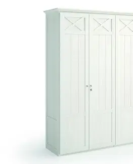 Stylové designové skříně Estila Luxusní šatní skříň Verona se čtyřmi dvířky z masivního dřeva 240cm