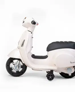 Dětská vozítka a příslušenství Baby Mix Dětská elektrická motorka Vespa, bílá