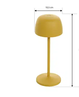 Venkovní osvětlení terasy Lindby Nabíjecí stolní lampa Lindby LED Arietty, žlutá