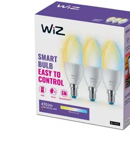 Svítidla WiZ SADA 3x LED Stmívatelná žárovka C37 E14/4,9W/230V 2700-6500K CRI 90 Wi-Fi - WiZ 
