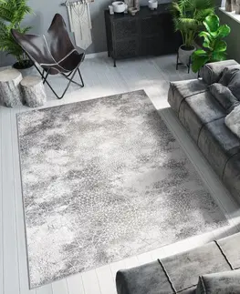 Moderní koberce Šedý designový koberec s jemným vzorem Šířka: 60 cm | Délka: 100 cm