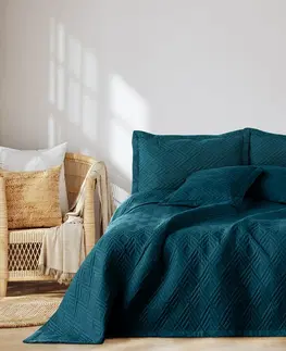 Přikrývky AmeliaHome Přehoz na postel Ophelia modrozelená, 220 x 240 cm