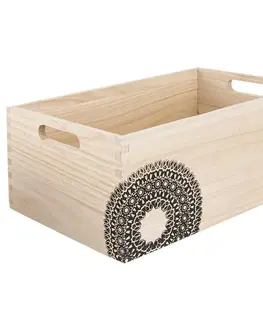 Úložné boxy Bedýnka dřevo MANDALA 31x21x13 cm 
