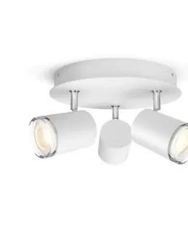 LED bodová svítidla PHILIPS HUE Hue White Ambiance Bodové koupelnové svítidlo Philips Adore BT 8719514340916 LED GU10 3x5W 3x350lm 2200-6500K IP44 230V, bílé s dálkovým ovladačem a Bluetooth