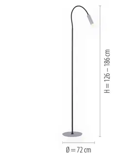 Stojací lampy PURE Paul Neuhaus Pure-Gemin LED stojací lampa stříbrná