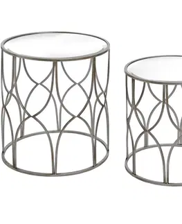 Luxusní a designové příruční stolky Estila Stylový set Art-Deco příručních stolků LADO 2ks