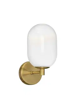 Designová nástěnná svítidla NOVA LUCE nástěnné svítidlo BALOR opálové sklo a mosazný kov G9 9009247