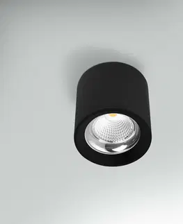 LED bodová svítidla CENTURY Stropní svítidlo LED RONDO černé pr.90x90mm 10W 230V 3000K 45d IP20