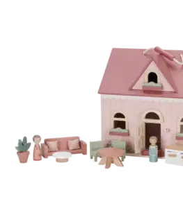 Hračky panenky LITTLE DUTCH - Domeček pro panenky dřevěný přenosný