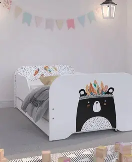 Dětské postele Kouzelná dětská postel 160 x 80 cm s motivem velkého medvěda