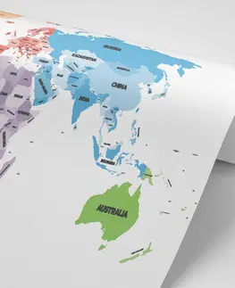 Samolepící tapety Samolepící tapeta originální mapa světa