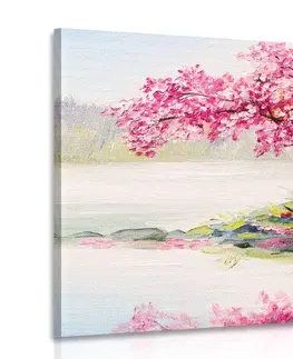 Obrazy přírody a krajiny Obraz orientální třešeň v růžovém provedeníc