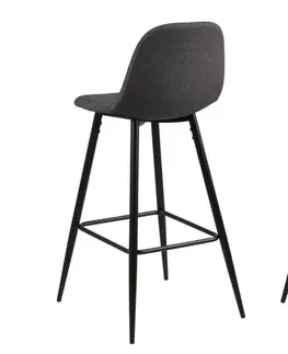 Barové židle Dkton Designová barová židle Nayeli šedá a černá 91 cm