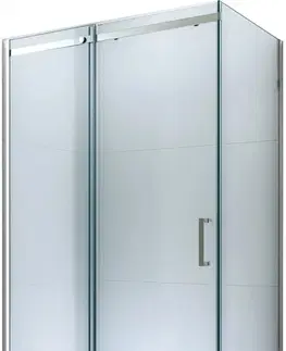 Sprchové vaničky MEXEN/S Omega sprchový kout posuvný 140x70 cm, sklo transparent, chrom + vanička 825-140-070-01-00-4010