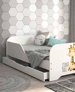 Dětské postele Dětská postel MIKI 160 x 80 cm s motivem žirafy