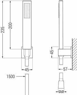 Sprchy a sprchové panely MEXEN/S R-02 sprchový set point, černá 785005050-70
