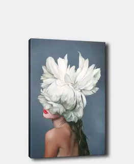 Obrazy Hanah Home Obraz WOMAN WITH WHITE FLOWER 50x70 cm