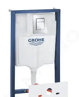 Záchody GROHE Rapid SL Předstěnová instalace s nádržkou pro závěsné WC, souprava Fresh a tlačítko Skate Cosmopolitan S, chrom 39500000