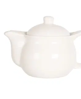 Džbány Porcelánová bílá konvička na čaj - Ø 16*11 cm / 0,4L Clayre & Eef 6CETE0088S