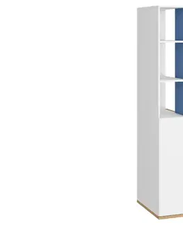 Regály a poličky ArtCross Přídavná skříňka HEY-06 | 33 Barva: Dub artisan/bílá/modrá
