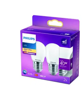 LED žárovky Philips Philips LED žárovka E27 P45 4,3W 2 700K opál 2 ks