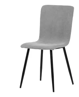 Bydlení a doplňky Sada jídelních polstrovaných židlí 4 ks, šedá, 42 x 88 x 52 cm
