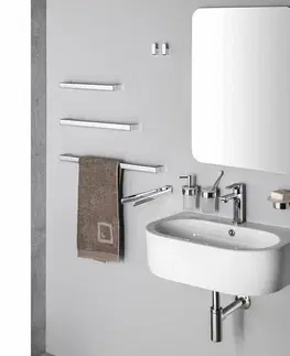 Koupelnový nábytek GEDY PI2313 Pirenei držák ručníků dvojitý otočný, 35 cm, stříbrná