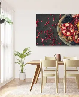 Obrazy jídla a nápoje Obraz směs s granátovým jablkem
