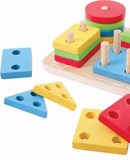 Dřevěné hračky Bigjigs Toys Dřevěné nasazovací tvary SHAPES