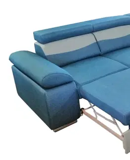 Rohové sedací soupravy MebleDomi Rohová rozkládací pohovka Smile 2A1/1A2 modrá
