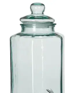 Džbány Zelená skleněná nádoba na nápoje s kohoutkem - 31*26*44cm/ 11l J-Line by Jolipa 61848