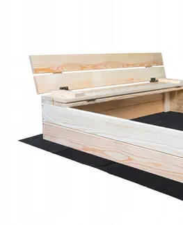 Pískoviště Dřevěné uzavíratelné pískoviště s lavicemi 100 x 100 cm