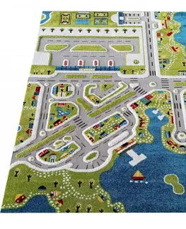 Dětské koberce Dětský koberec Sensory s motivem přímořského městečka Šírka: 100 cm | Dĺžka: 150 cm