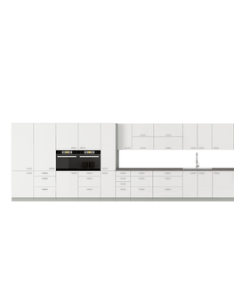 Kuchyňské linky HARLOW, skříňka vysoká 60 DP-210 2F, šedá / bílý lesk