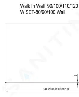 Sprchové kouty RAVAK Walk-In Sprchová stěna Walk-in, 1100x2000 mm, lesklý hliník/čiré sklo GW9WD0C00Z1