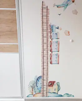 Samolepky na zeď Dětský metr na zeď - Vláček pro kluky