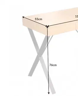 Psací stoly LuxD Designový psací stůl Kiana 110 cm vzor dub
